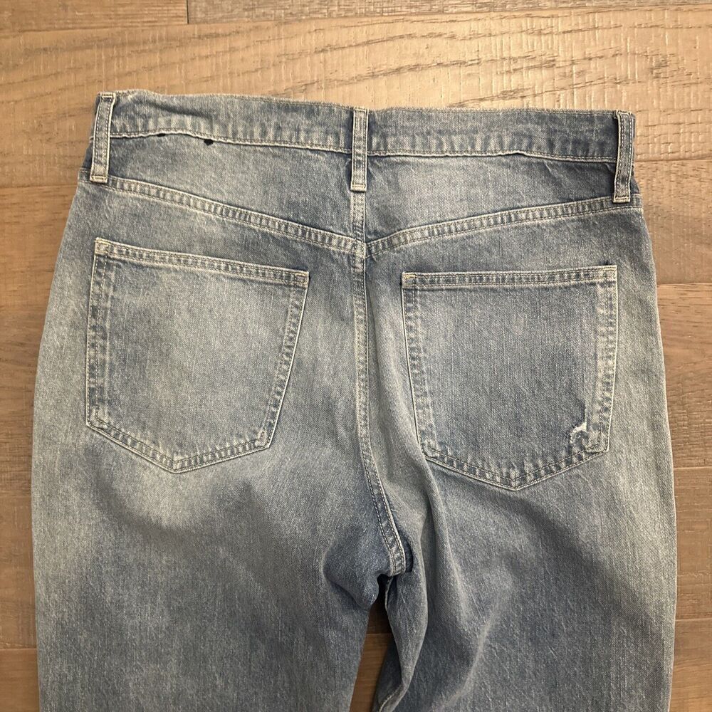 GAP Ankle Flare Jeans Wmn Sz12 31x28 Light Blue Distressed Raw Hem 90s Y2K - Picture 10 of 10